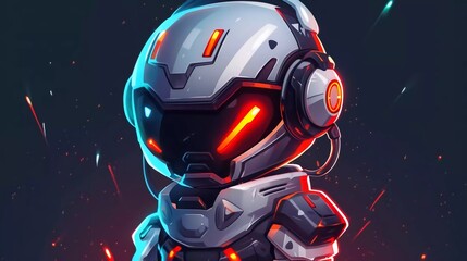 Fototapeta premium Very cute mecha chibi esport mascot logo design