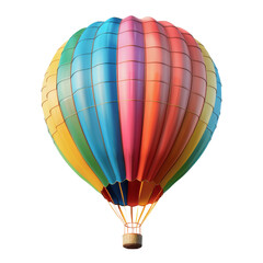 Fototapeta premium Colorful hot air balloon floating against a clear sky, perfect for travel, adventure, and leisure concepts.