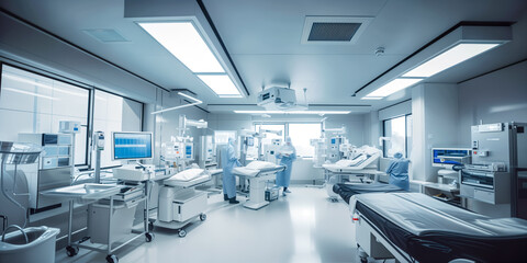 Modern Operating Room with Advanced Medical Technology and Equipment. Medical Technology & Innovation Concept.