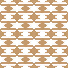 Seamless brown and white basic plaid checked fashion pattern vector