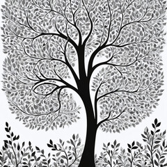 Obraz premium Black and White Artistic Tree