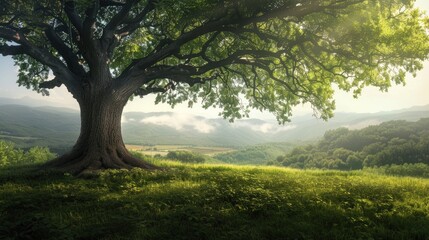 Fototapeta premium Large Tree Stands Solitary