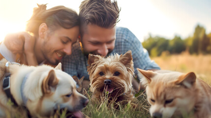 Pets Interacting Joyfully with Their Owners