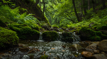 Beautiful Potable Water Stream in the Forest