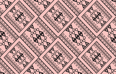 Ikat ethnic tribal ,handmade native pattern motif. Ethnic ikat abstrack background art.Ikat geometric  ethnic oriental seamless pattern.Design for fabric pattern , textile ,printing and other project.