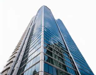 Tall office building realistic image on transparency background 