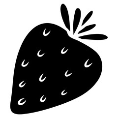 strawberry fruit glyph icon