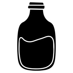 set of bottles glyph icon