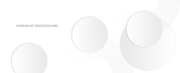 Abstract background with gray circle. White and grey abstract modern transparency circle presentation background. Object web design. Round shape. Minimal poster. Vector illustration