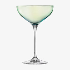 Realistic martini glass isolated on white background