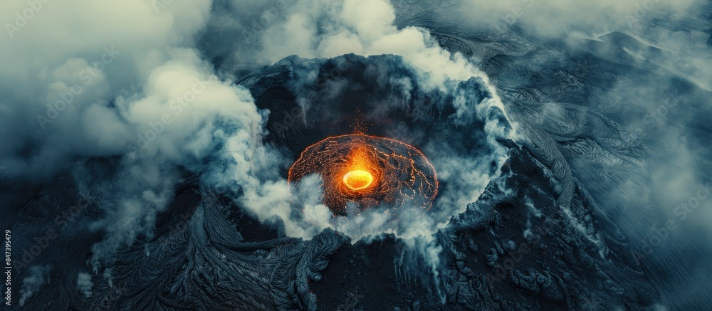 Wall mural Volcano Eruption From Above