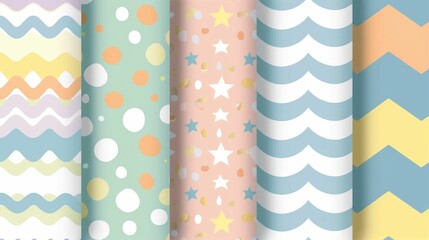 AI generated illustration of pastel-colored patterns