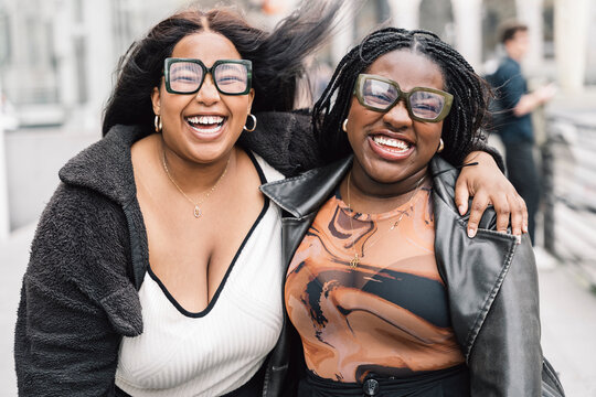 Happy women laughing together