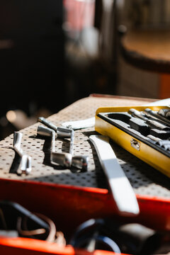 A toolbox in the garage