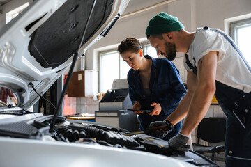 Car repair in the garage