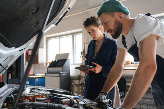 Car repair in the garage