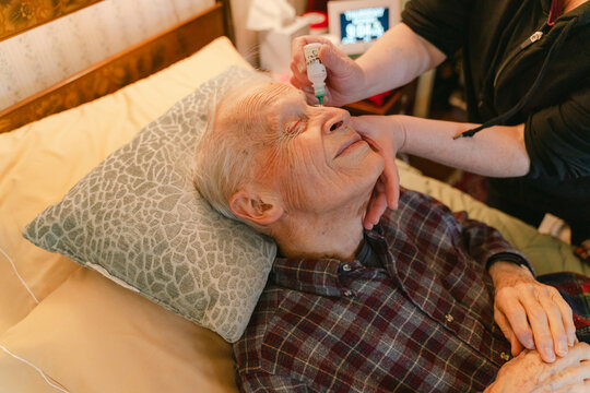 senior citizen getting home care 