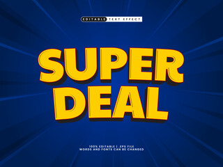 Obraz premium super deal editable text effect in discount and sale text style