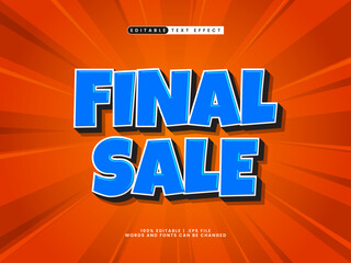 final sale editable text effect in discount and sale text style