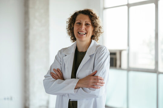 Woman in medical uniform at hospital