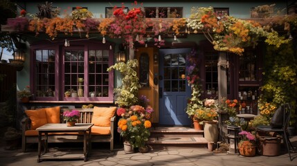 Fototapeta premium Bohemian Cottage- colorful facade