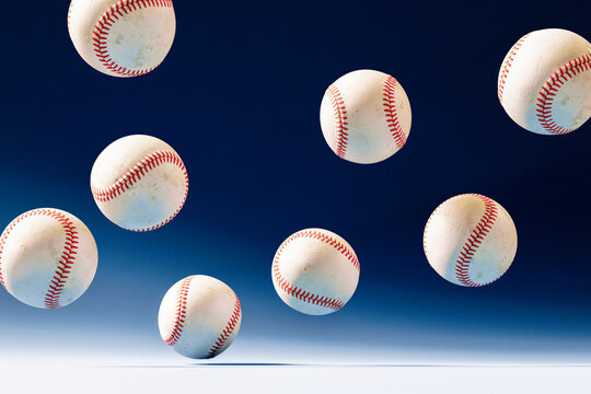Flying Baseball Balls Still Life