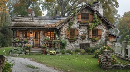 Charming Country Home- stone walls
