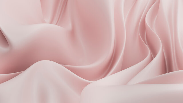 Wavy 3D abstract shape in poppy candy colors