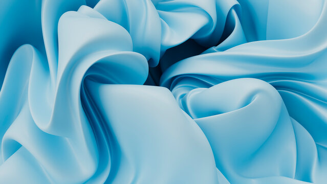 Wavy 3D abstract shape in poppy candy colors