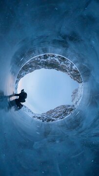 Arctic circle tiny planet of ice - climate change tipping point