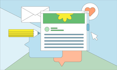 Getting newsletter and reading it.