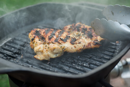 Close-up of grilling chicken