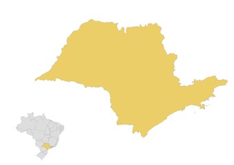 Mapa del estado de São Paulo en Brasil