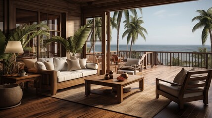 Fototapeta premium Coastal Retreat- ocean view