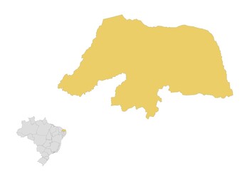 Mapa del estado de Rio Grande do Norte en Brasil © Stockchi