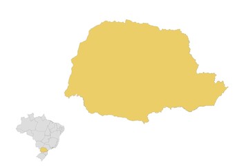 Mapa del estado de Paraná​ en Brasil © Stockchi