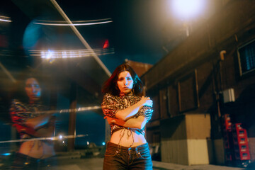 Urban Night portrait with Prism Effects