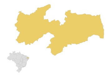 Mapa del estado de Paraíba en Brasil