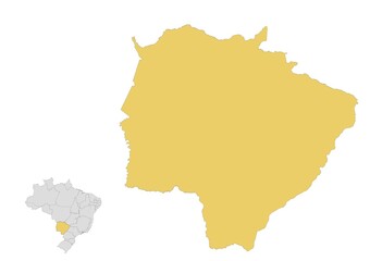 Mapa del estado de Mato Grosso do Sul​ en Brasil © Stockchi