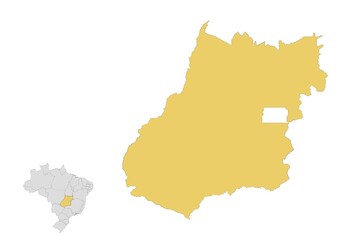 Mapa del estado de Goi&aacute;s en Brasil