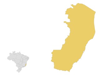 Mapa del estado de Espiritu Santo en Brasil © Stockchi