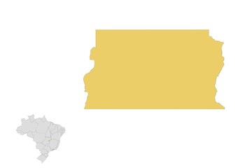 Mapa del estado de Distrito Federal (Brasilia) en Brasil