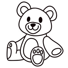 Cute simple coloring page teddy bear for kids