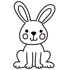 Simple and easy coloring page rabbit for kids