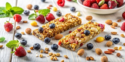 Cereal granola bars on the table