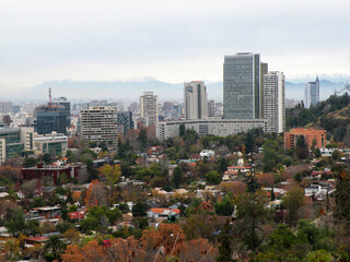 Naklejka premium View of Providencia from San Cristobal hill