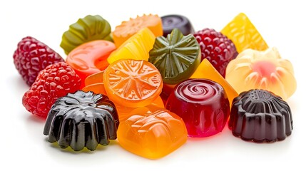 Variety of fruit-flavored jelly snacks