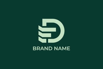 initial letter D modern logo, letter D growth logo, letter D success logo, letter D real estate logo, logomark, letter D finance company investment logo