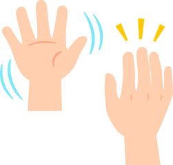 手を振る仕草と手を挙げて合図する仕草