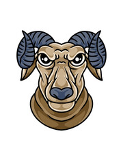 Face Rams full color vector art